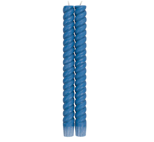 Spiral Candle Saxe Blue