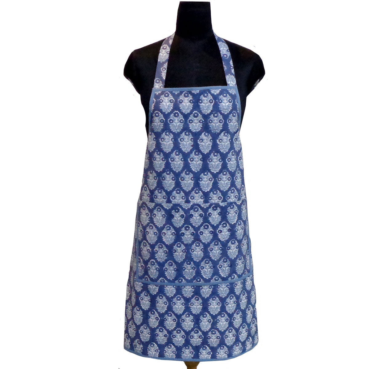 Apron - Indian block printed in Boota Aster blue