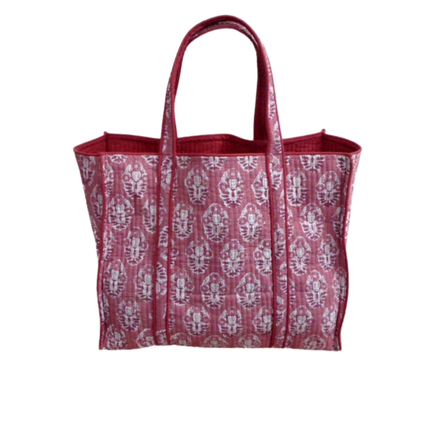 Pink Hand block Printed Tote Bag