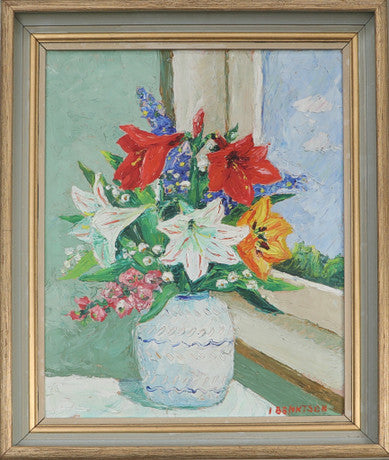 Flowers in Vase still life by unidentified artist