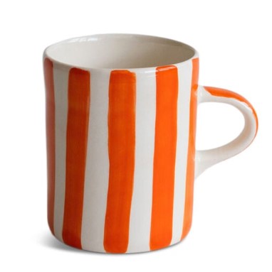 Orange Candy Stripe  Espresso Mug