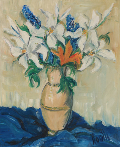 Flowers in Vase, Still Life. Unidentified artist