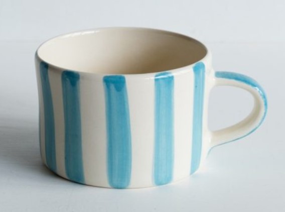 Large Turquoise Candy Stripe Mug