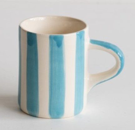 Turquoise Candy Stripe  Espresso Mug