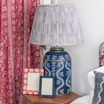 indigo Trellis Tole Lamp