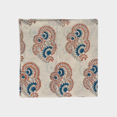 Set of 4 Blue & Pink Paisley Napkins