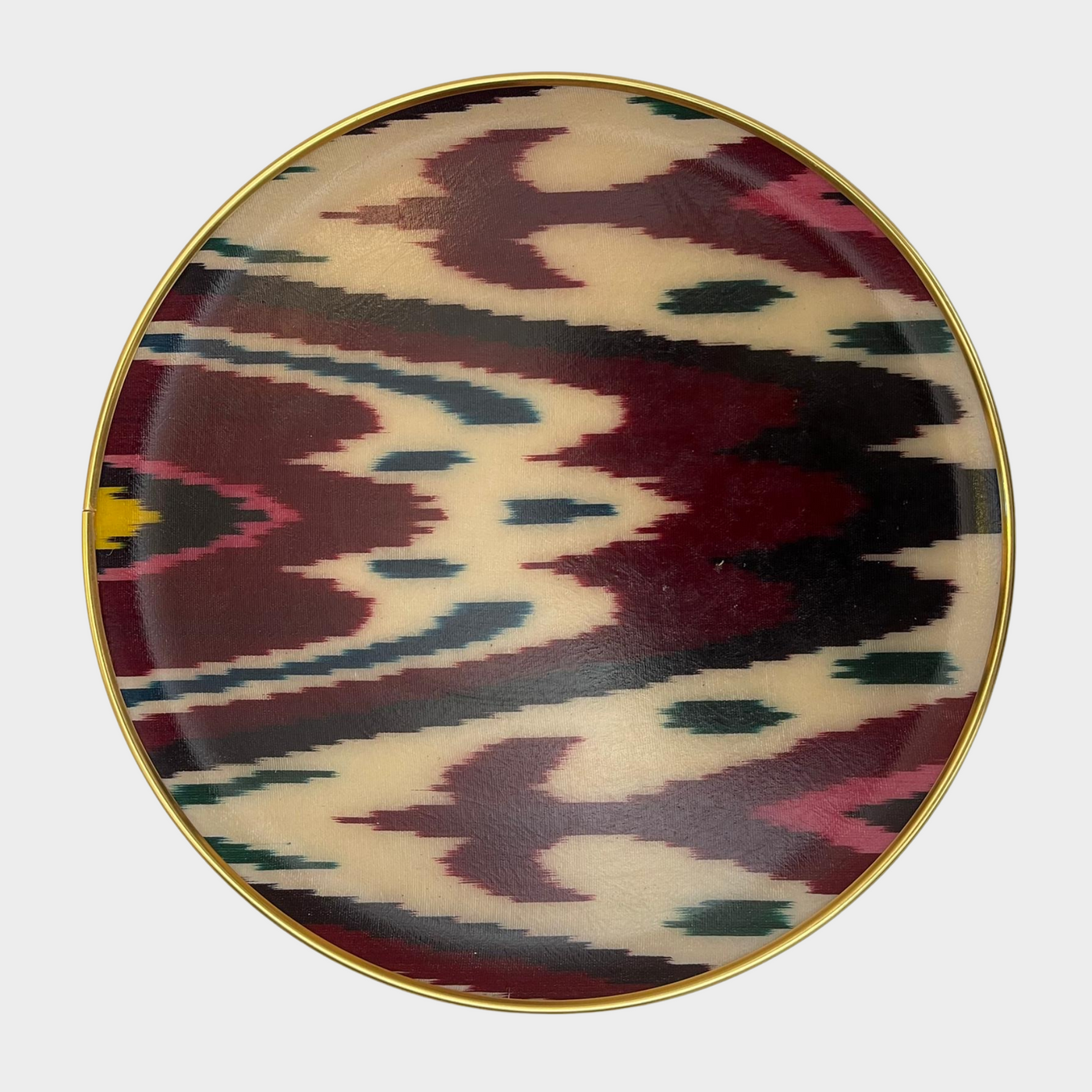 Round Silk Ikat Tray