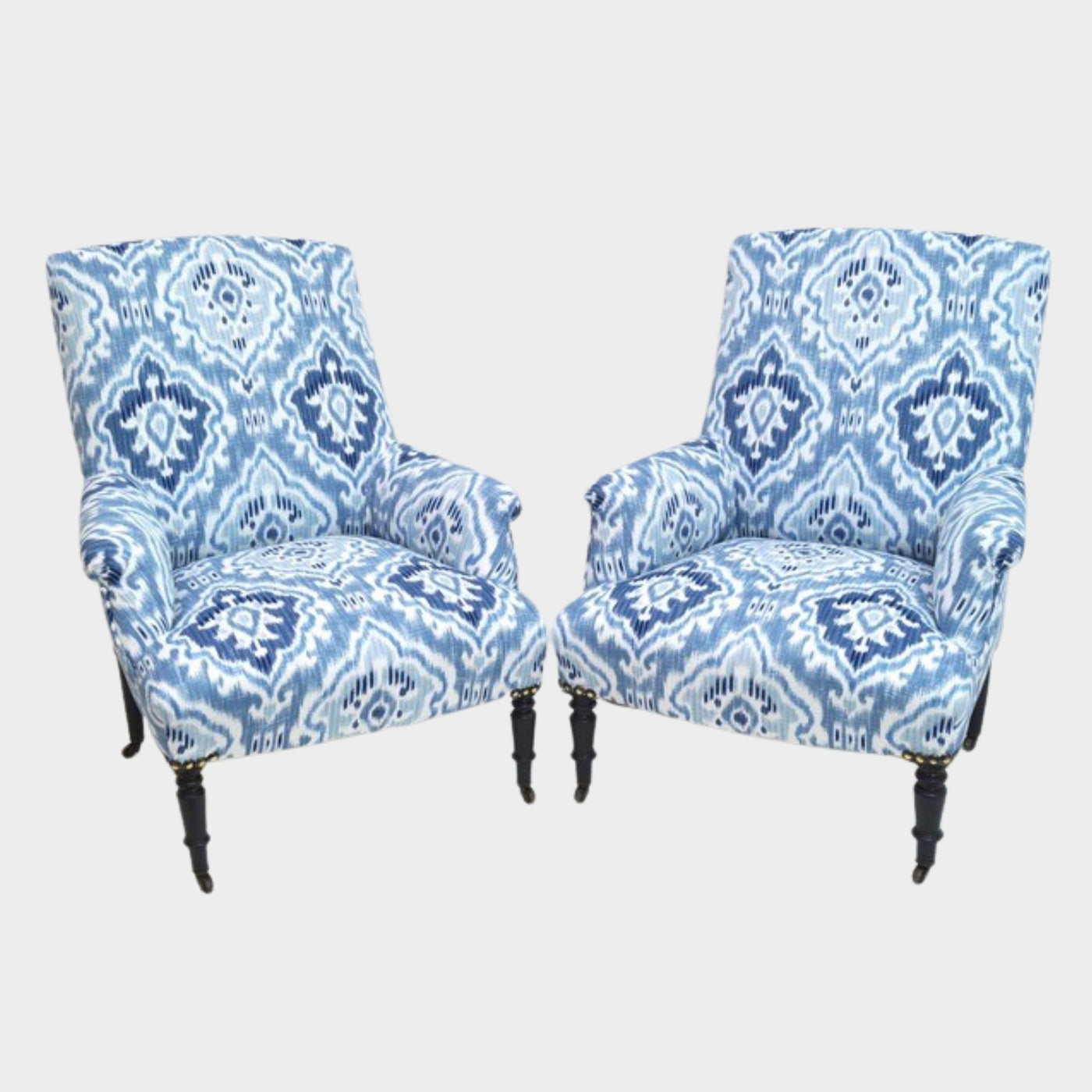 Antique Louis Philippe Ikat Upholstered Armchair