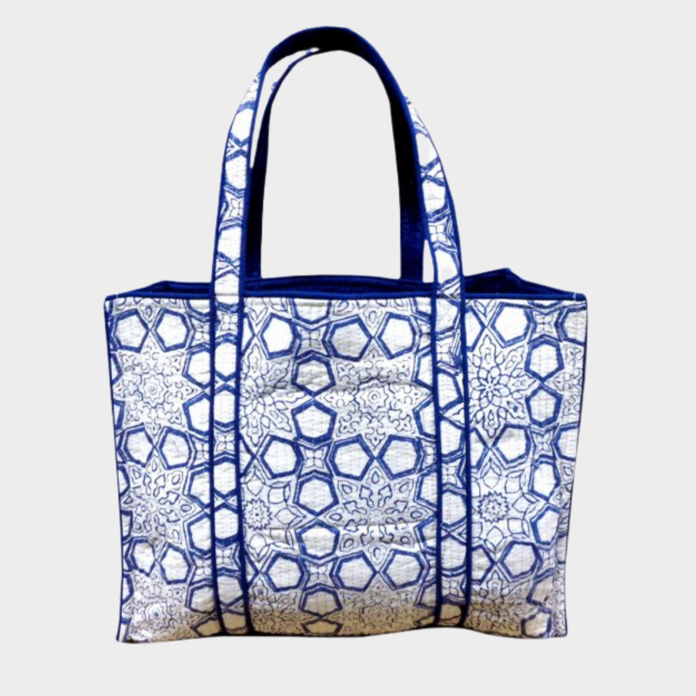 Blue Hand block Printed Tote Bag