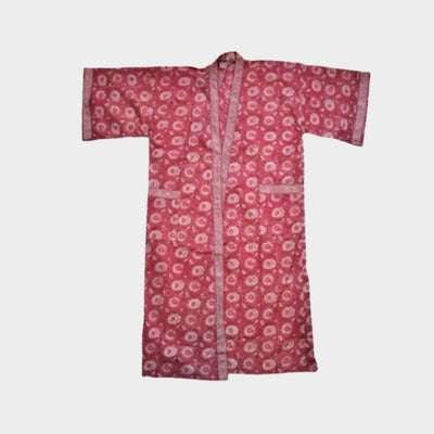 Pink Printed Kimono Dressing Gown