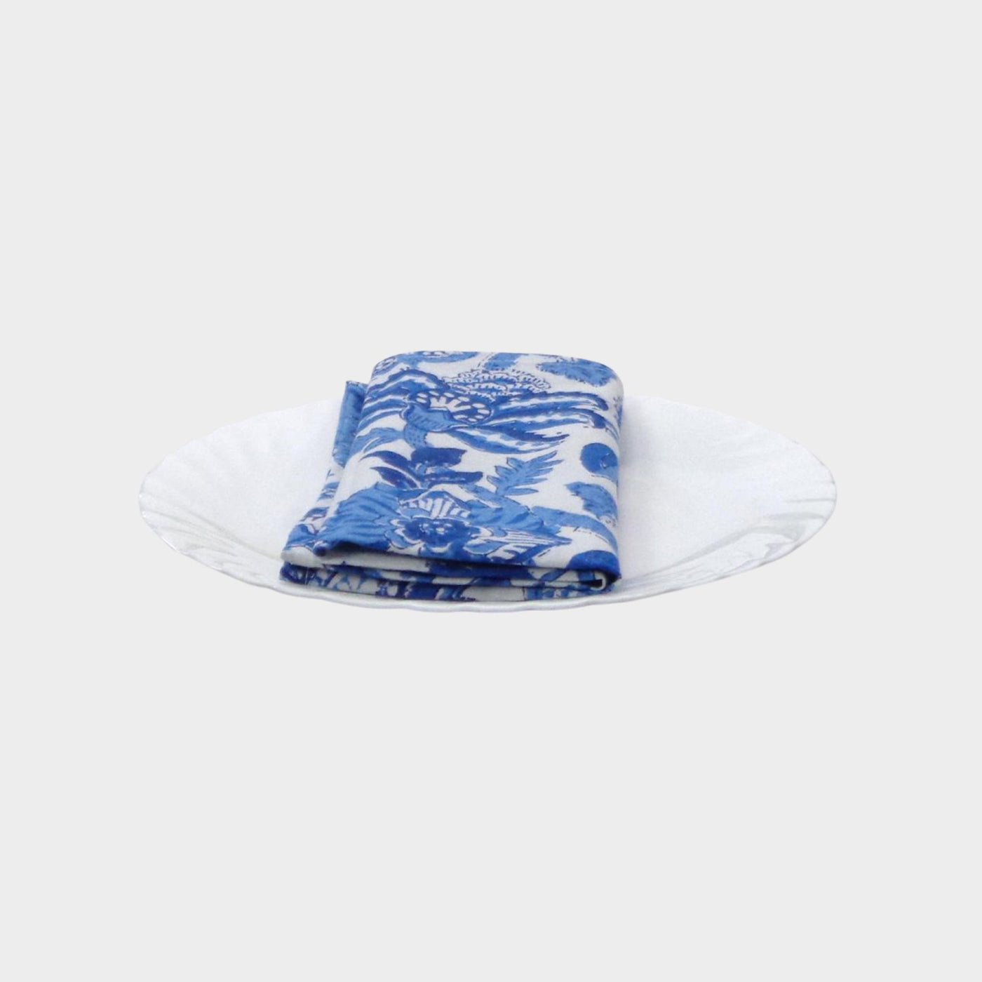 Set of 4 Blue and White Floral Napkins