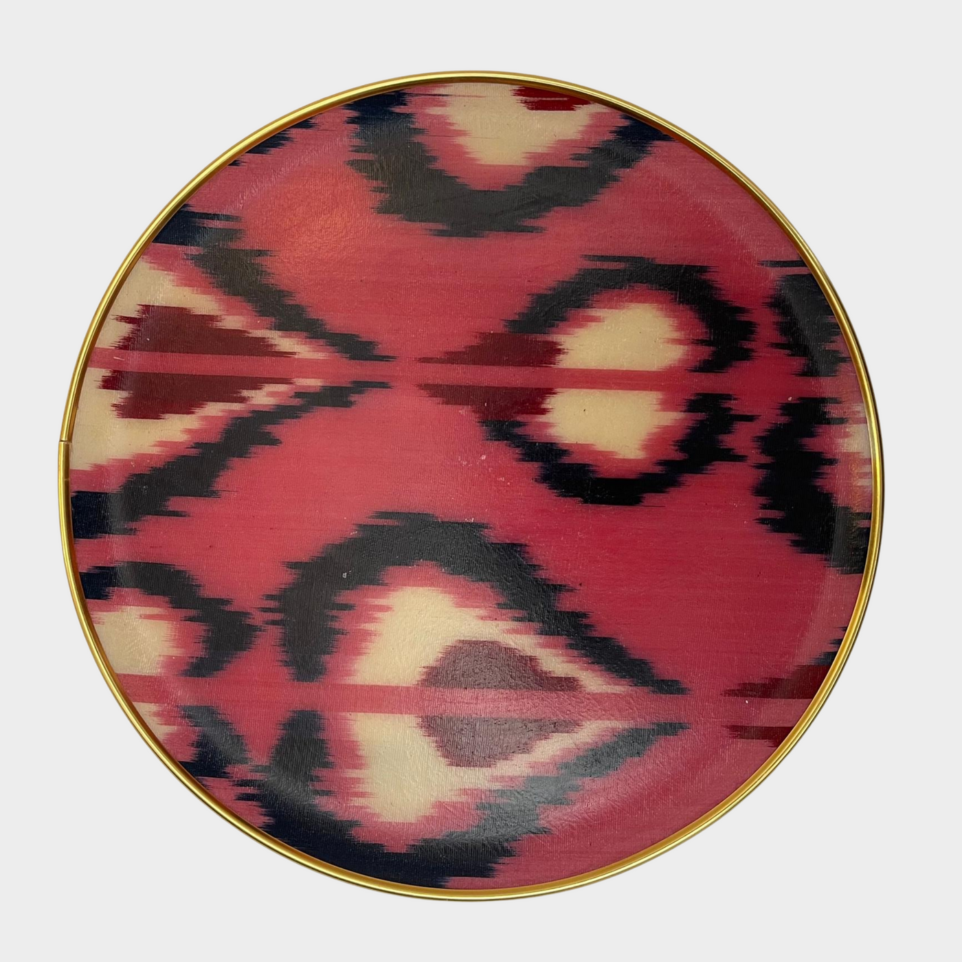 Round Silk Ikat Tray