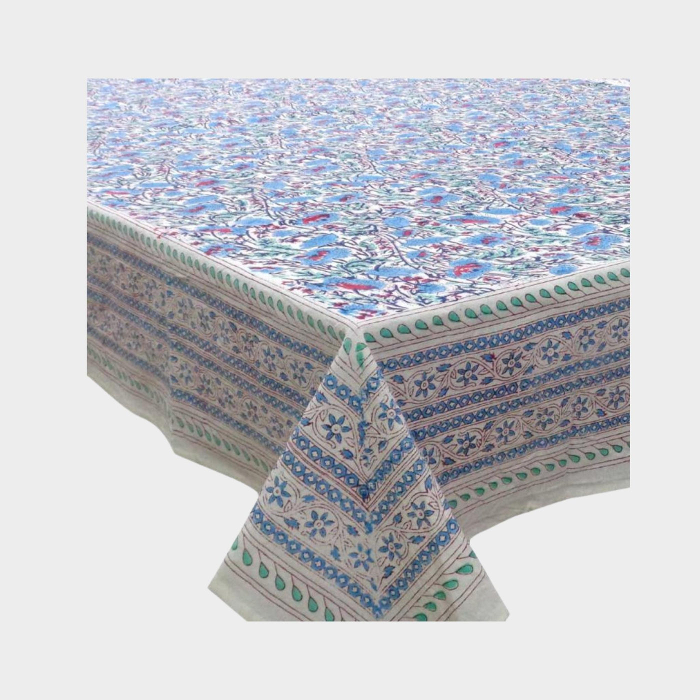 Brush Flower Blue Tablecloth 180cm x 340cm