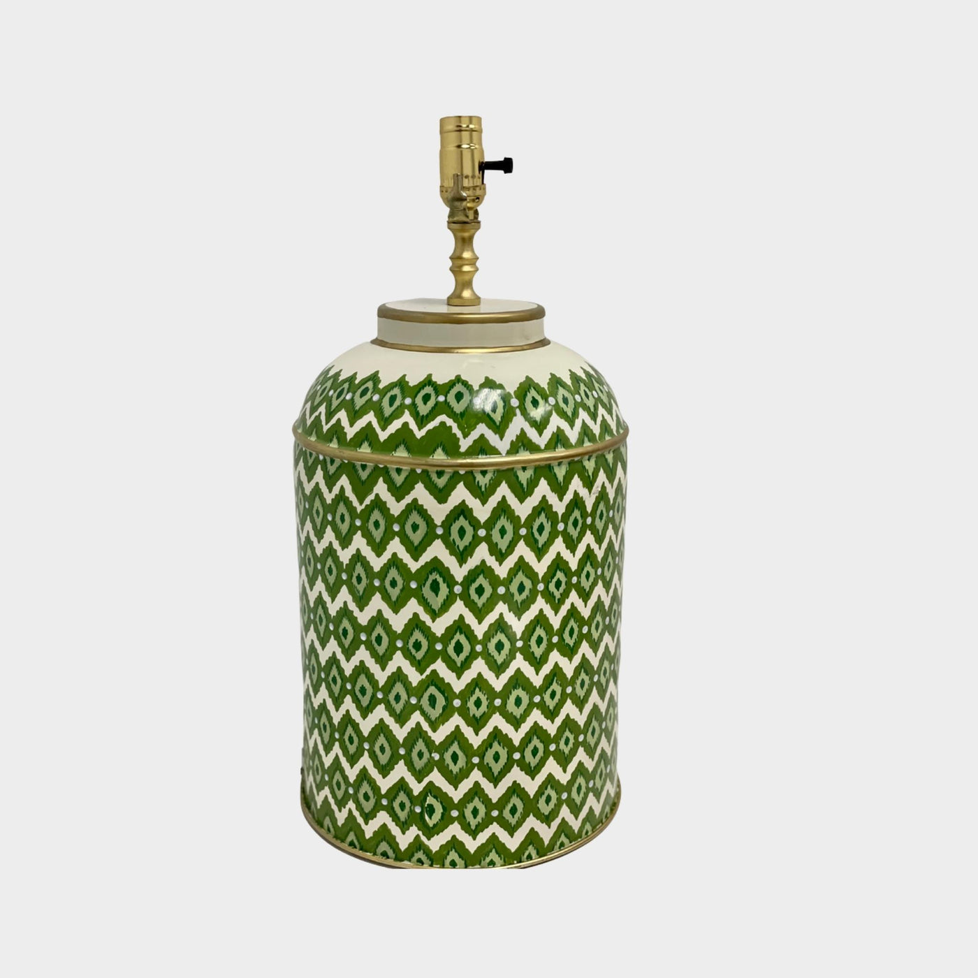 Green Ikat Tole Lamp