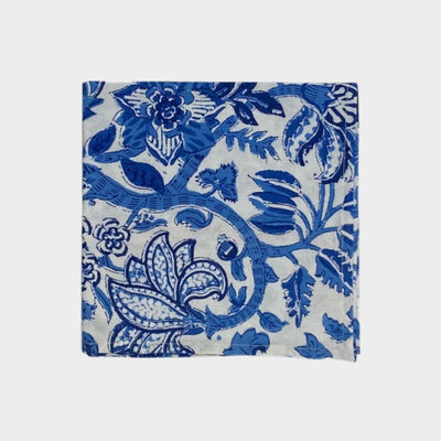 Set of 4 Blue and White Floral Napkins