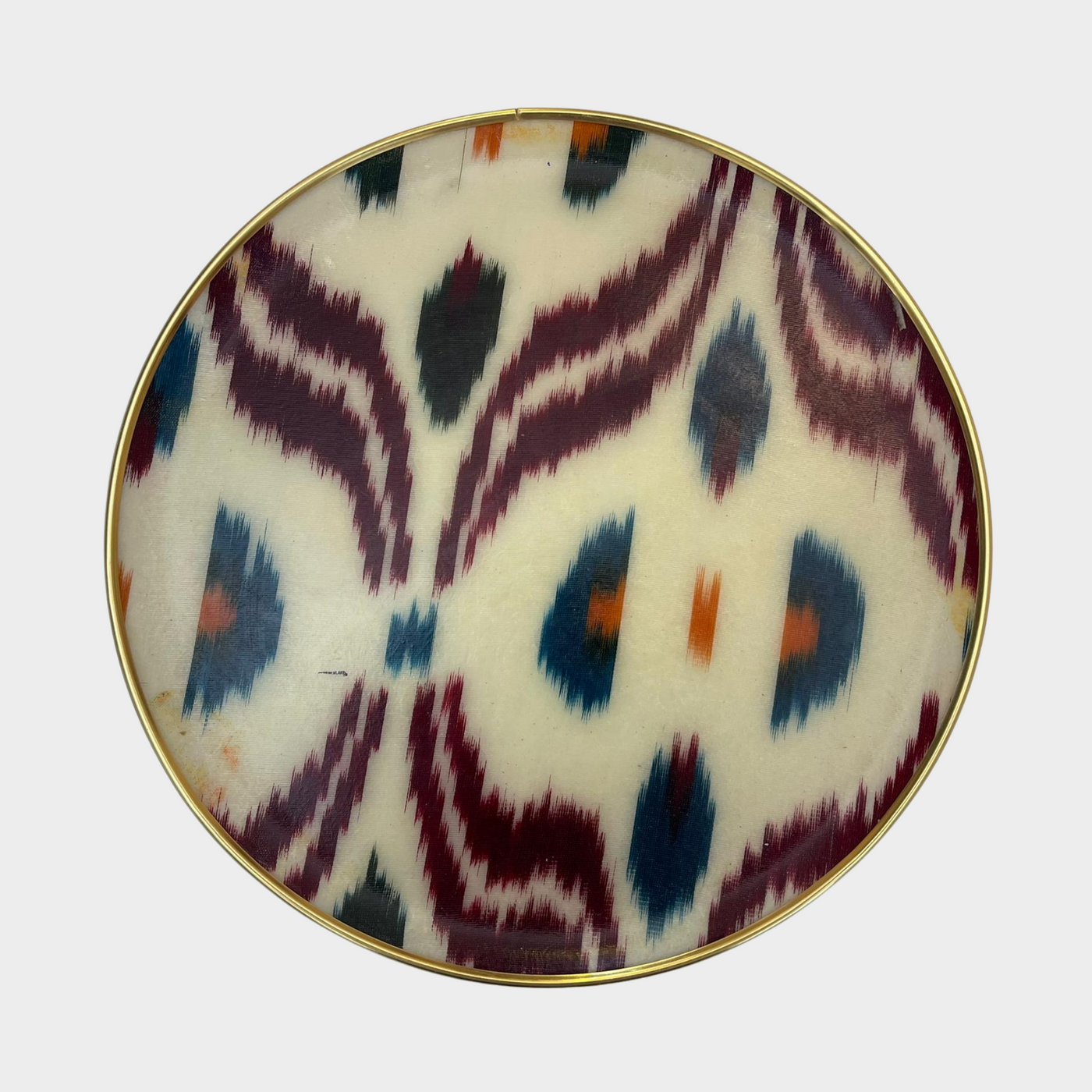 Round Silk Ikat Tray