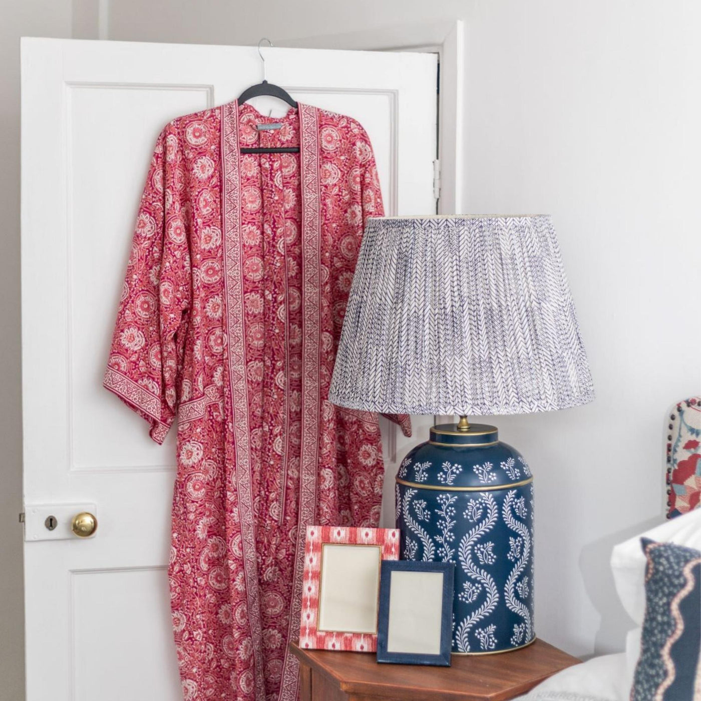 Pink Printed Kimono Dressing Gown