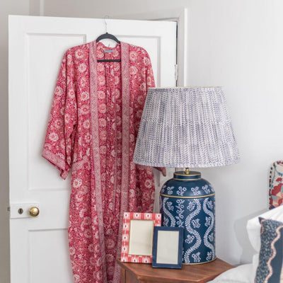 Pink Printed Kimono Dressing Gown