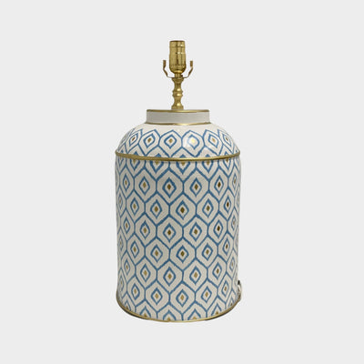 Blue, White & Gold Tole Lamp