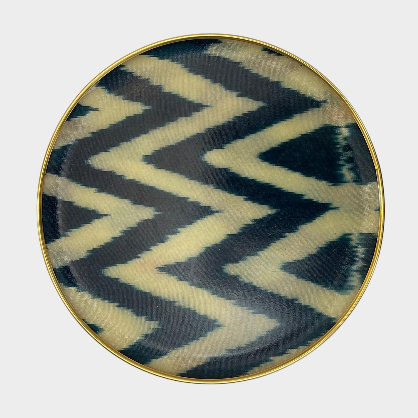 Round Silk Ikat Tray