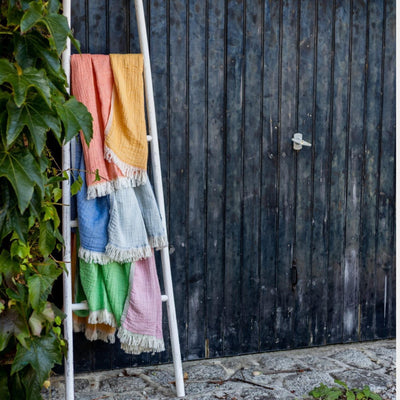 Green & Pink Hammam Beach Towel