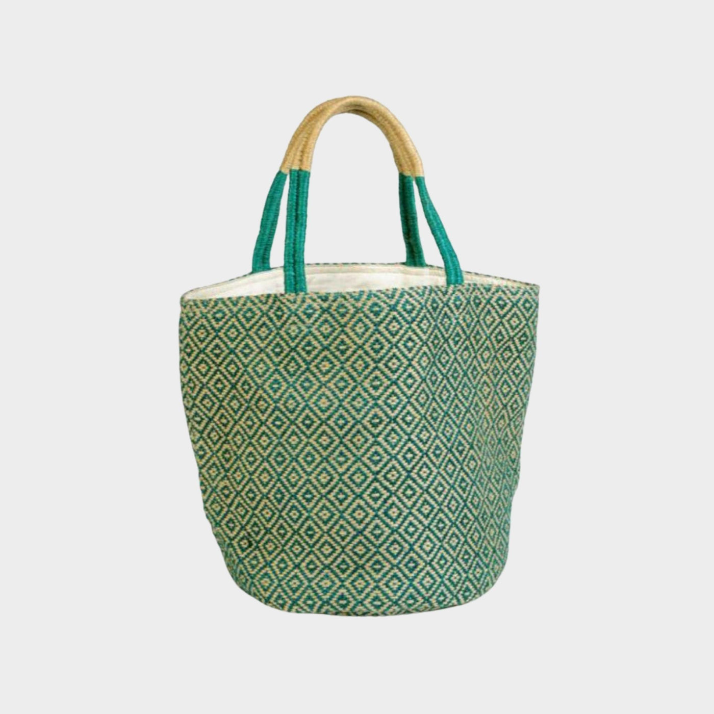 Teal Hand Woven Jute Bag