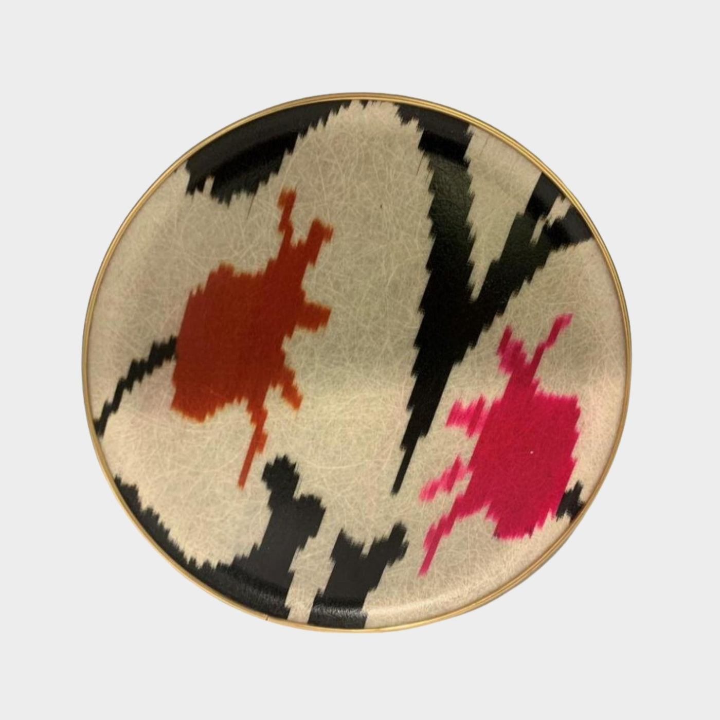 Round Silk Ikat Tray