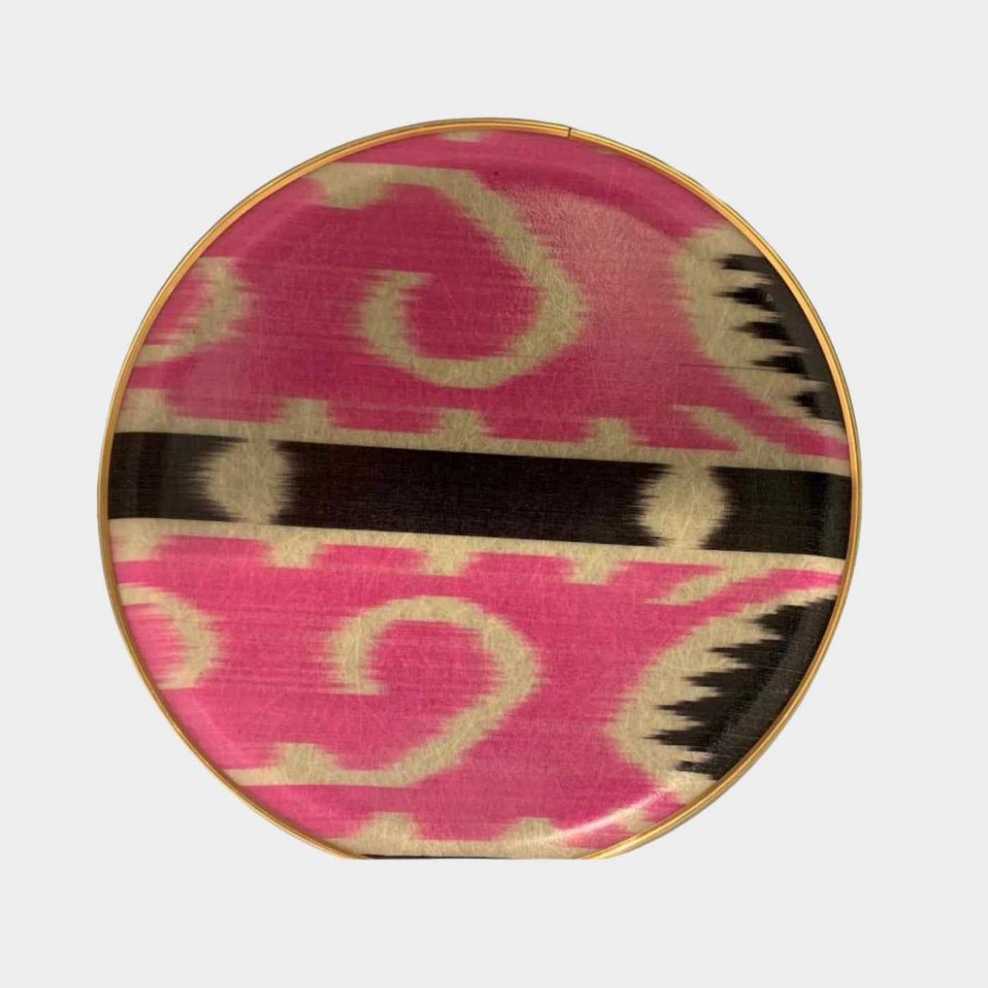 Round Silk Ikat Tray