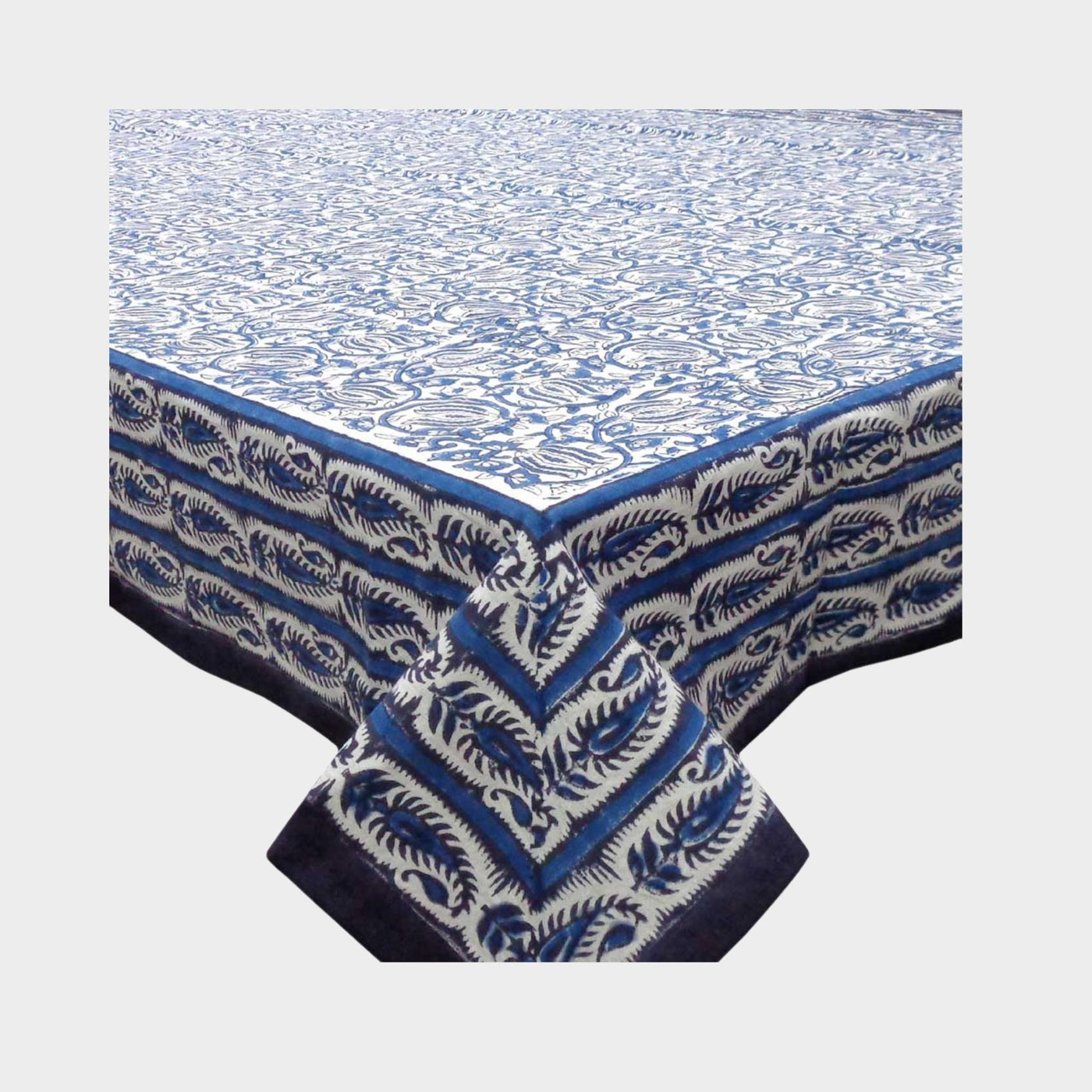 Two Lotus Blue Tablecloth 180 x 270cm