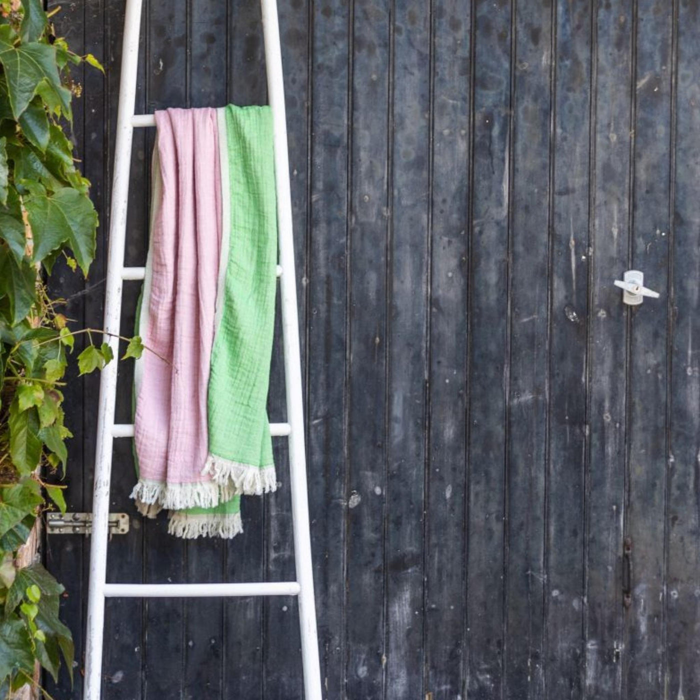 Green & Pink Hammam Beach Towel