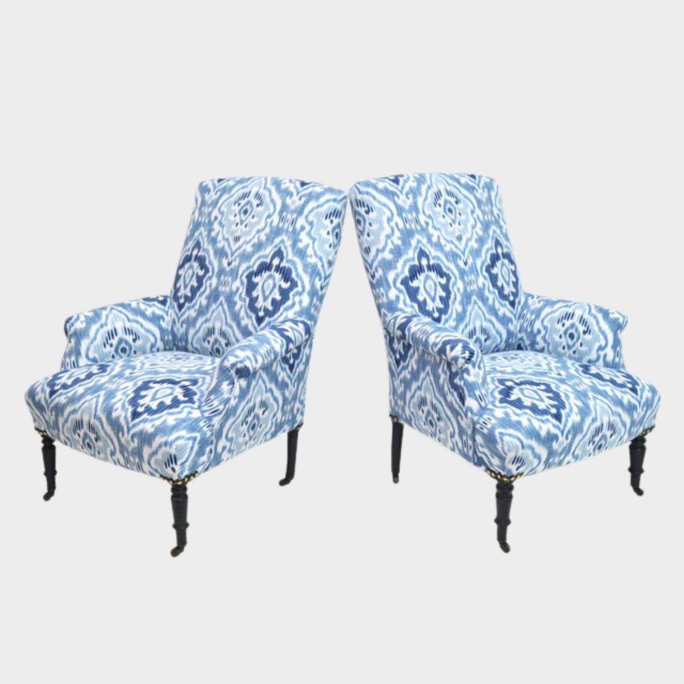 Antique Louis Philippe Ikat Upholstered Armchair