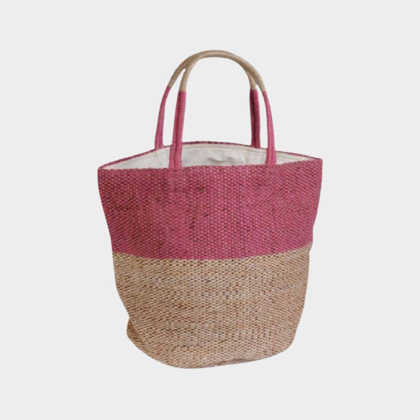 Pink Hand Woven Jute Bag