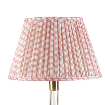 Gathered Lampshade Pink Wicker