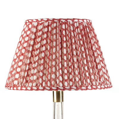 Gathered Lampshade Red Wicker