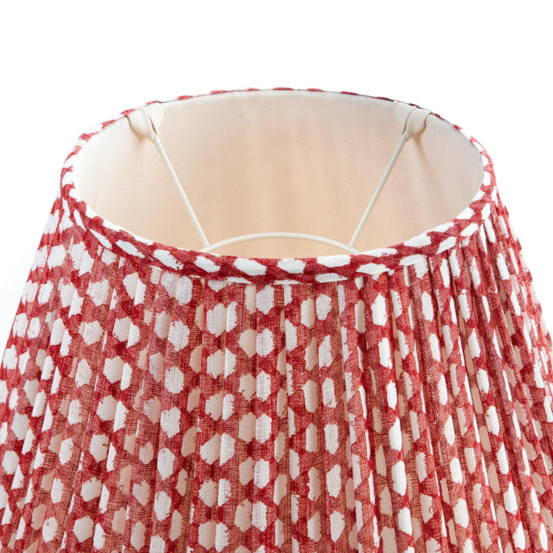 Gathered Lampshade Red Wicker