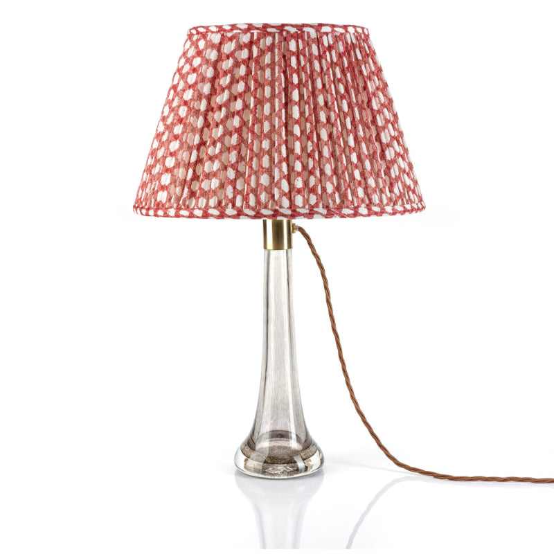 Gathered Lampshade Red Wicker