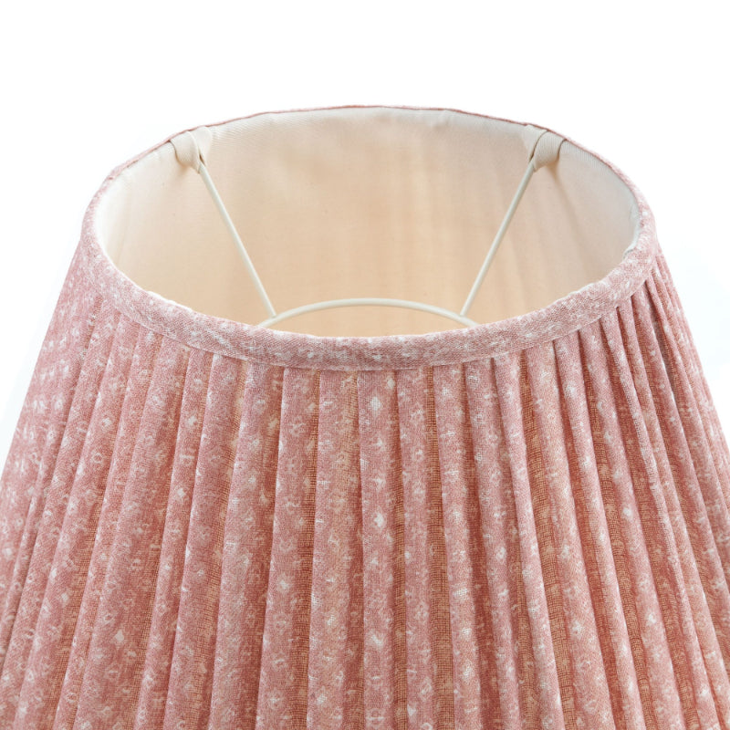 Gathered Lampshade Pink Figured