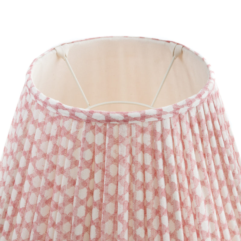 Gathered Lampshade Pink Wicker