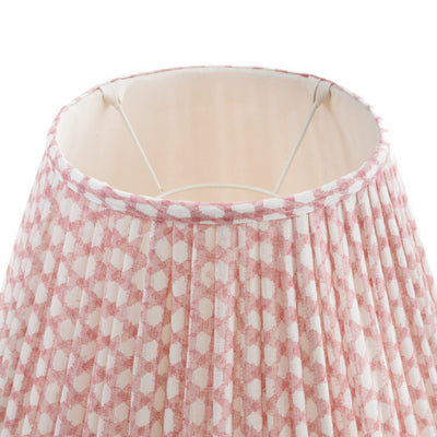 Gathered Lampshade Pink Wicker