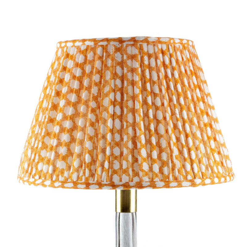 Gathered Lampshade Orange Wicker