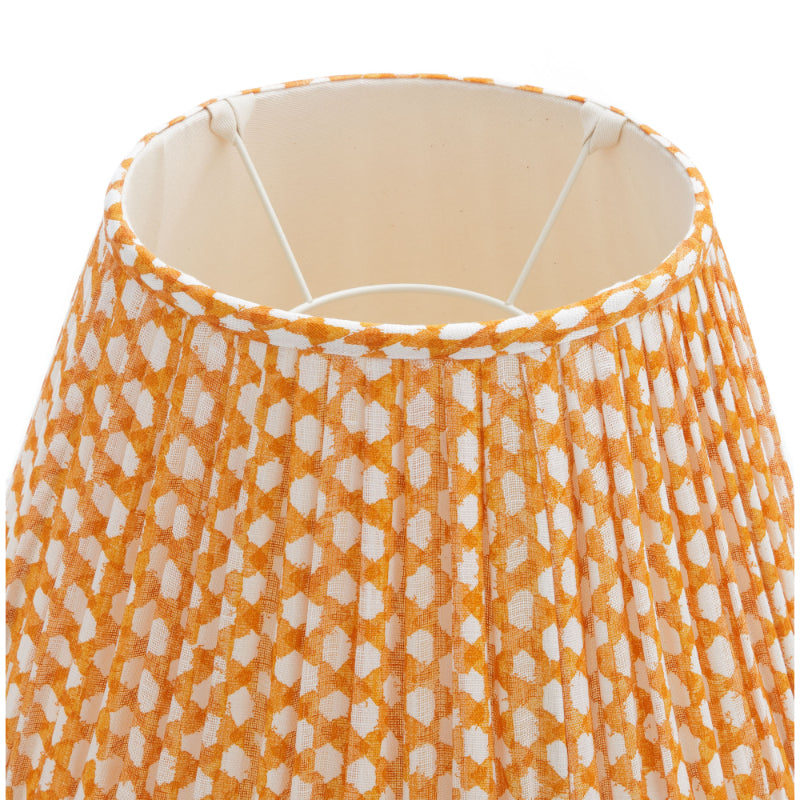 Gathered Lampshade Orange Wicker