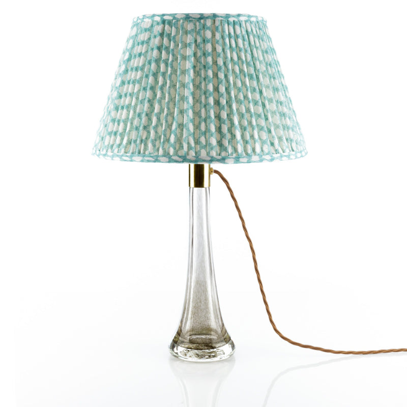 Gathered Lampshade Turquoise Wicker